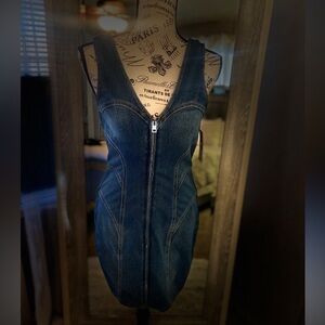 Guess Denim Zip-Up Dress